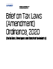 Brief on Tax Laws Amendment Ordinance 2020