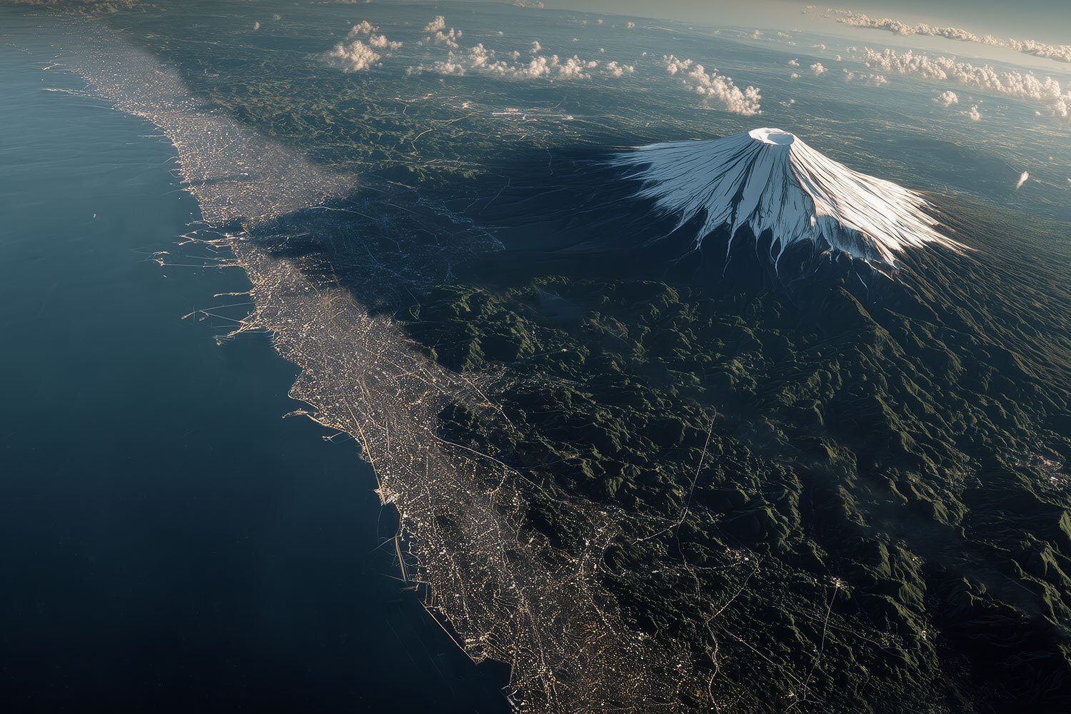 cloudy mountain tops