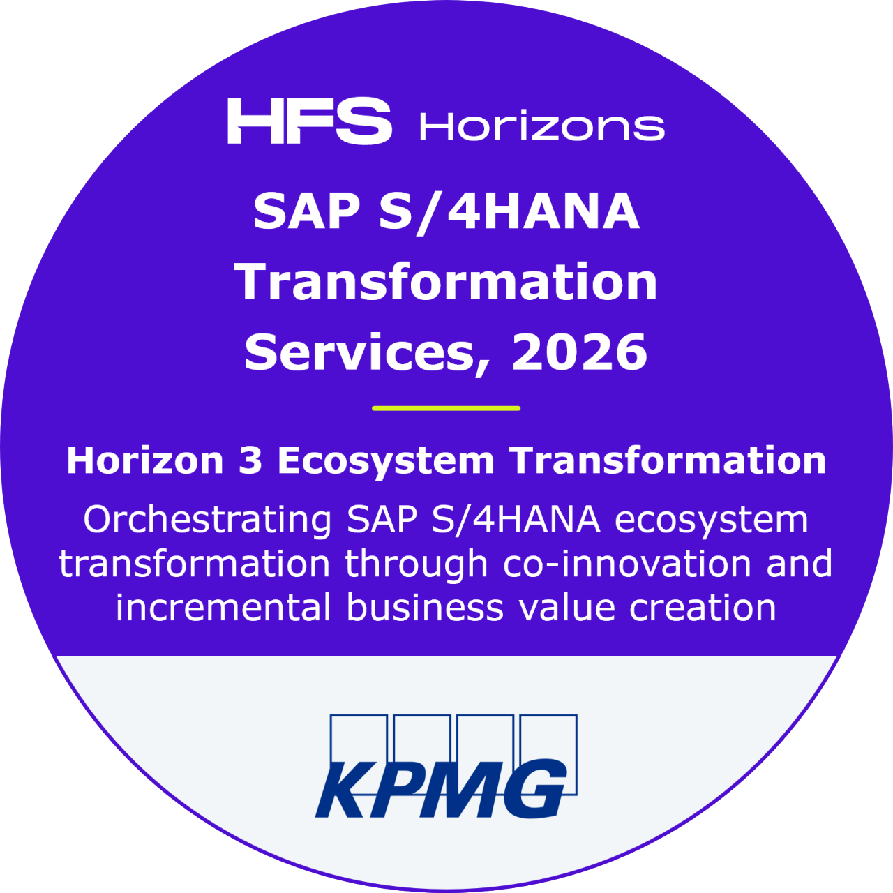 HFS Horizons: SAP S/4HANA Transformation Services 2026 Evaluation Badge