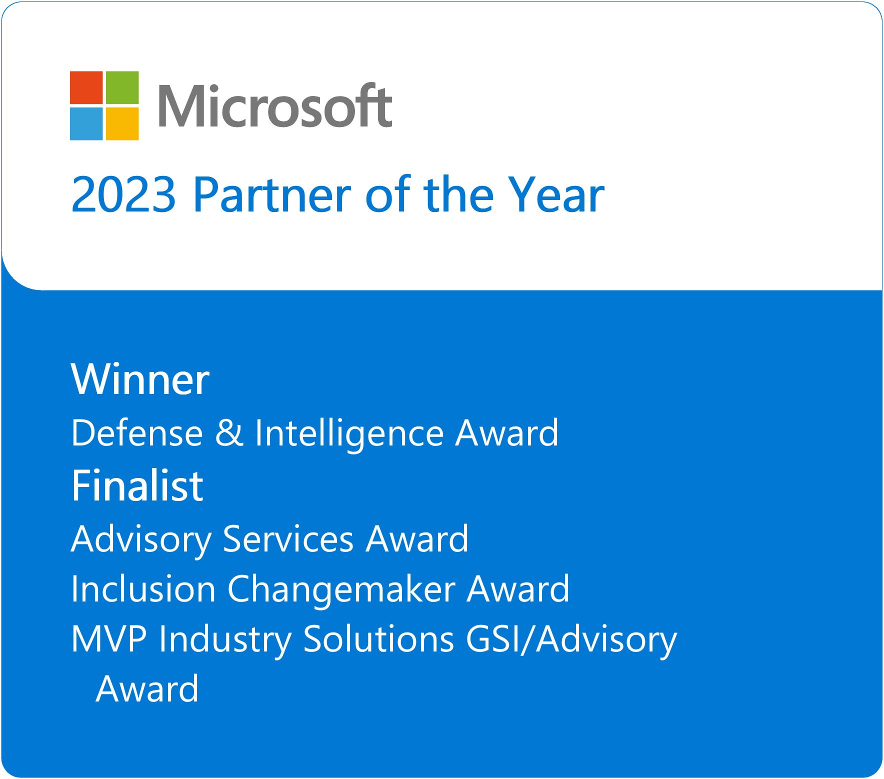 Microsoft 2023 Partner of the year badge