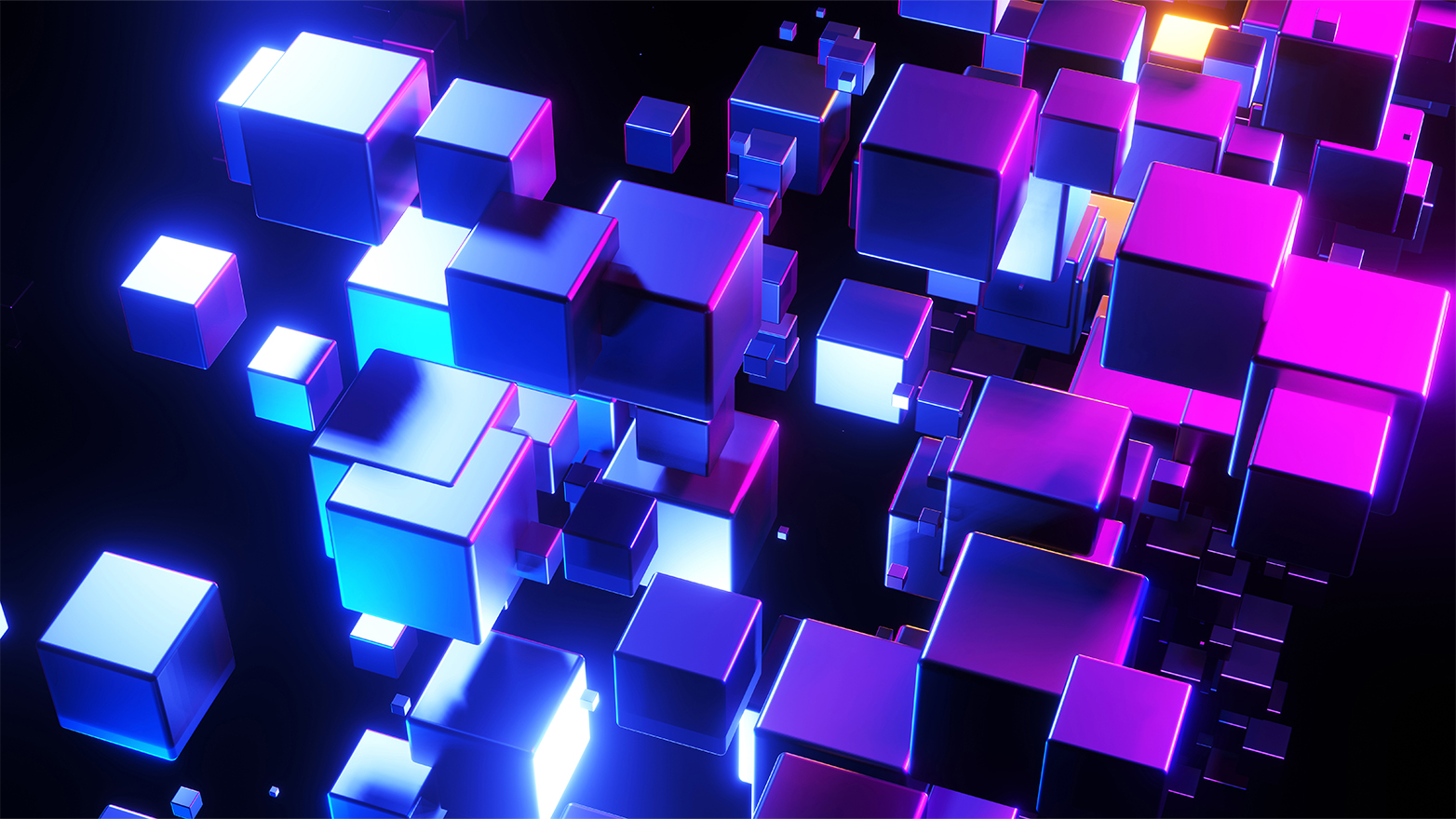 abstract cubes floating in space