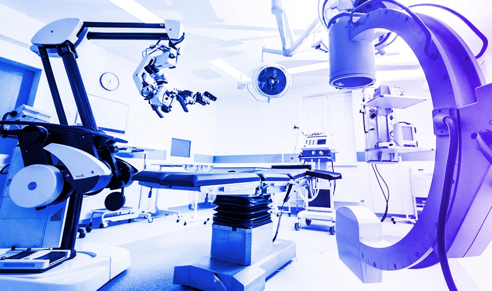 modern medical equipment in an operating room