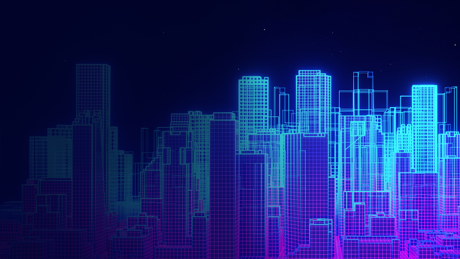 Digital rendering of a city skyline