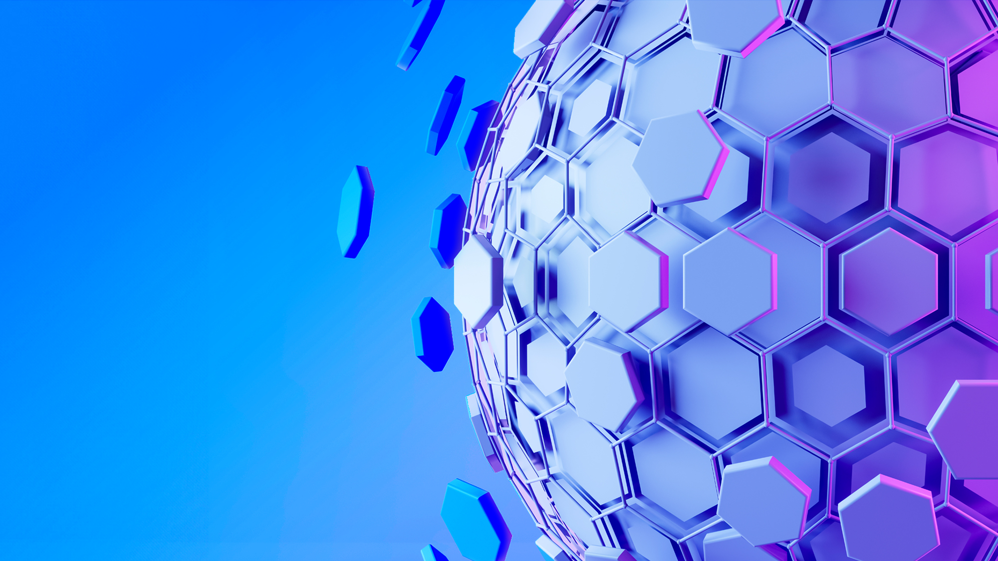 globe formed of digital hex peices