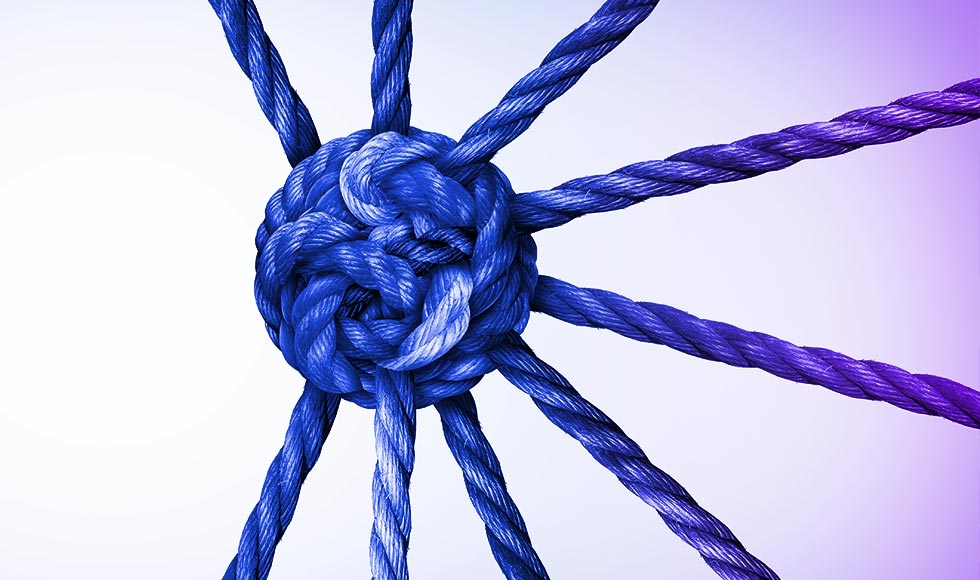 a nautical rope tied in a large knot