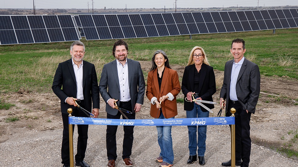 KPMG solar energy ribbon cutting