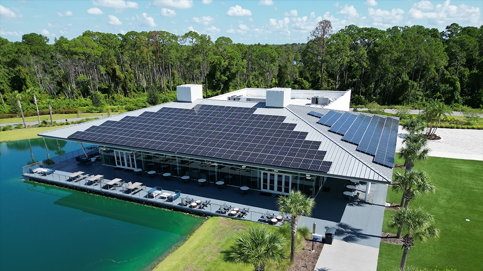 Lakehouse rooftop solar panels