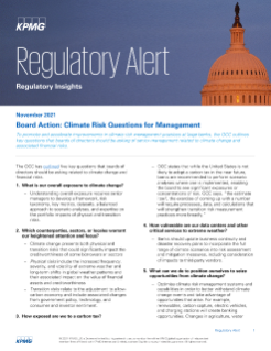 Board action: Climate risk questions for management