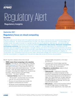 Regulatory focus on cloud computing