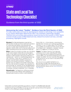 State and Local Tax Technology Checklist