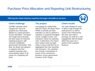 Purchase price allocation and reporting unit restructuring