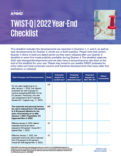 December 2022 – Year-End Checklist of Developments