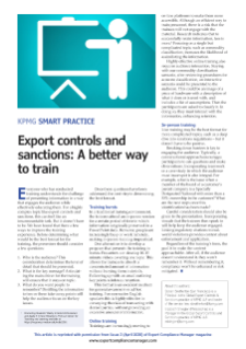 Export Controls and Sanctions: A Better Way to Train