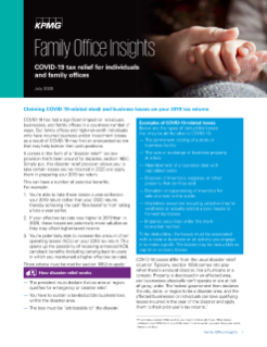 Family Office Insights - COVID-19 tax relief for individuals and family offices