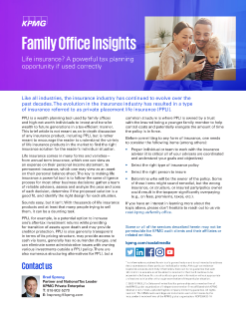 Family Office Insights - Life Insurance? A powerful tax planning opportunity if used correctly
