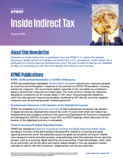 Inside Indirect Tax - July/August 2022