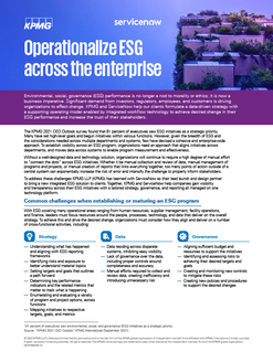 Operationalize ESG across the enterprise
