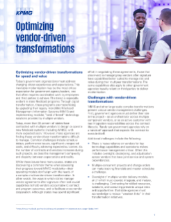 Optimizing vendor-driven transformation
