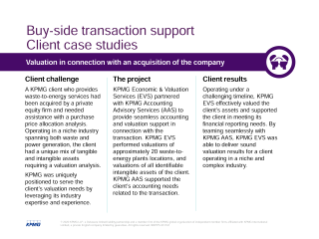 Buy-side transaction support client case studies