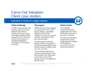 Carve-out Valuation: Client case sudies