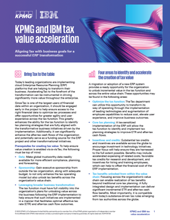 KPMG and IBM tax value acceleration