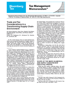 Trade and Tax Considerations in a Transforming Supply Chain Environment