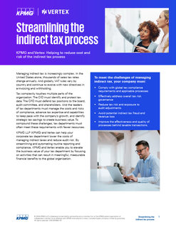 Streamlining the indirect tax process
