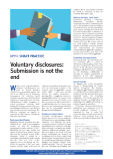 Voluntary Disclosures: Submission is Not the End