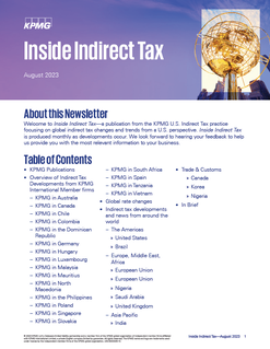 Inside Indirect Tax - August 2023