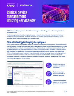 Clinical device management utilizing servicenow