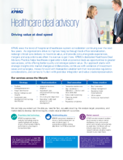 Healthcare deal advisory