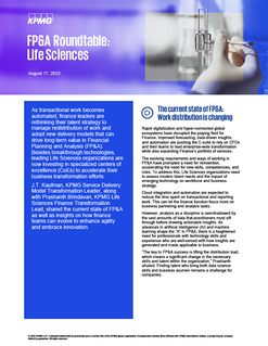 FP&A Roundtable: Life Sciences