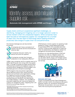 Identify, assess, and mitigate supplier risk