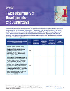 June 2023 – Summary of Developments - 2nd Quarter 2023