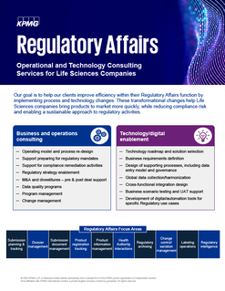 Regulatory Affairs: Operational and Technology Consulting Services for Life Sciences Companies
