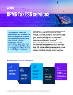 KPMG Tax ESG services