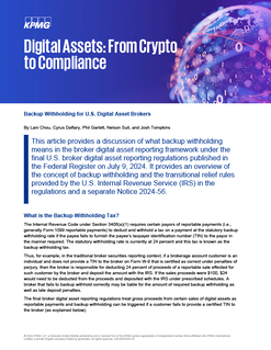 Backup Withholding for U.S. Digital Asset Brokers