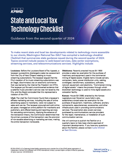 State and Local Tax Technology Checklist