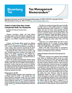 Federal Credit Sales May Create Unexpected State Tax Headaches