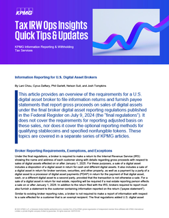  Information Reporting for U.S. Digital Asset Brokers