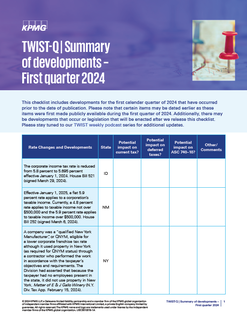 TWIST-Q - Summary of Developments from First Quarter 2024