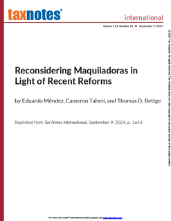 Reconsidering Maquiladoras in Light of Recent Reforms