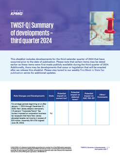 TWIST-Q - Summary of Developments for the Third Quarter 2024