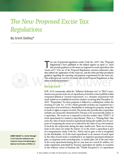 The New Proposed Excise Tax Regulations