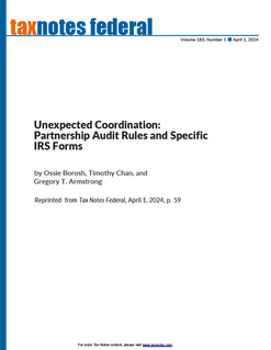 Unexpected Coordination: Partnership Audit Rules and Specific IRS Forms