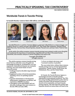 Worldwide Trends in Transfer Pricing