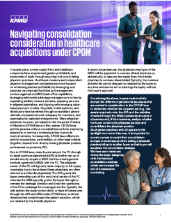 Navigating consolidation consideration in healthcare acquisitions under CPOM