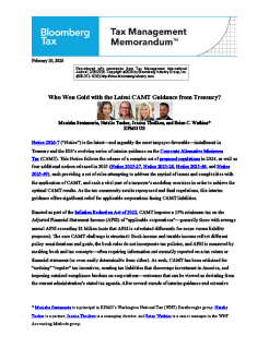 Who Won Gold with the Latest CAMT Guidance from Treasury?