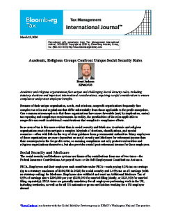 Academic, Religious Groups Confront Unique Social Security Rules