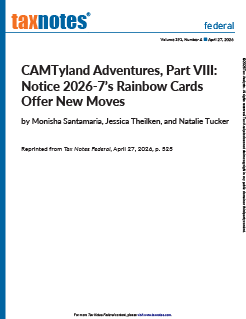 CAMTyland Adventures, Part VIII: Notice 2026-7’s Rainbow Cards Offer New Moves